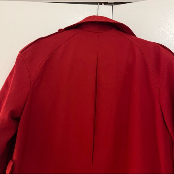 Vintage Red Long Lined Trench Coat Designed for Northwest Airlines by Disney - Picture 4 of 7